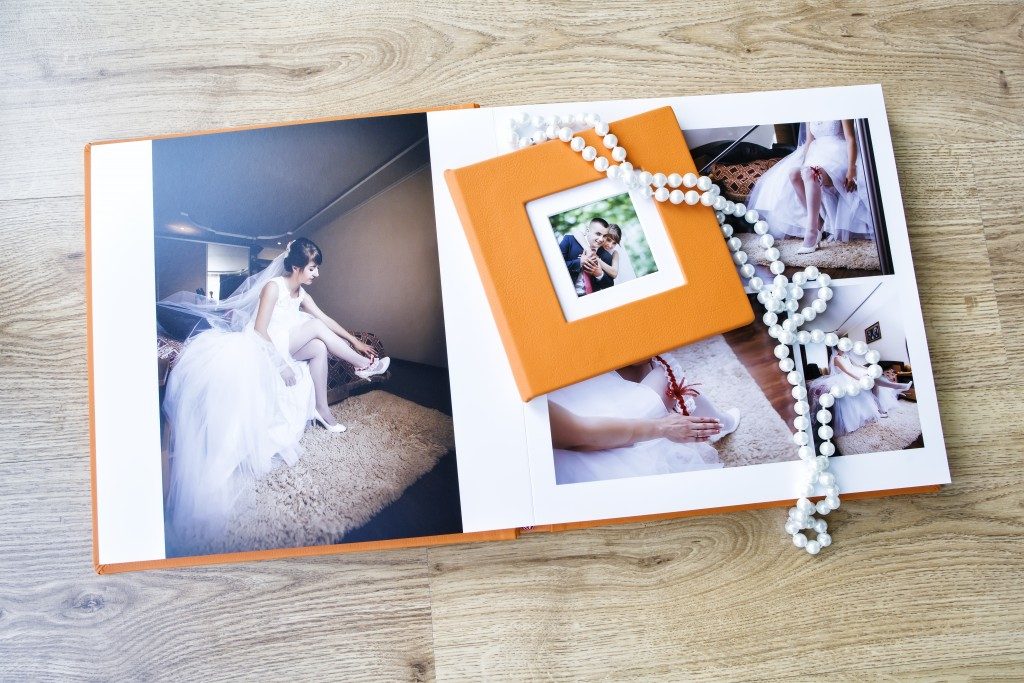 Wedding photo album spread