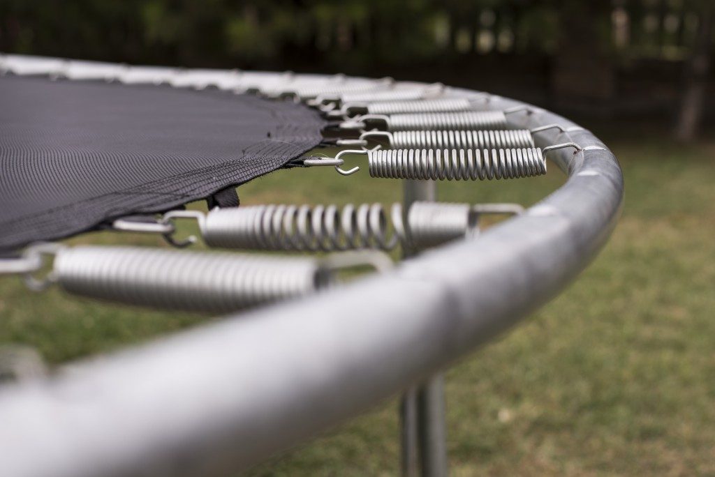 closeup of a trampoline