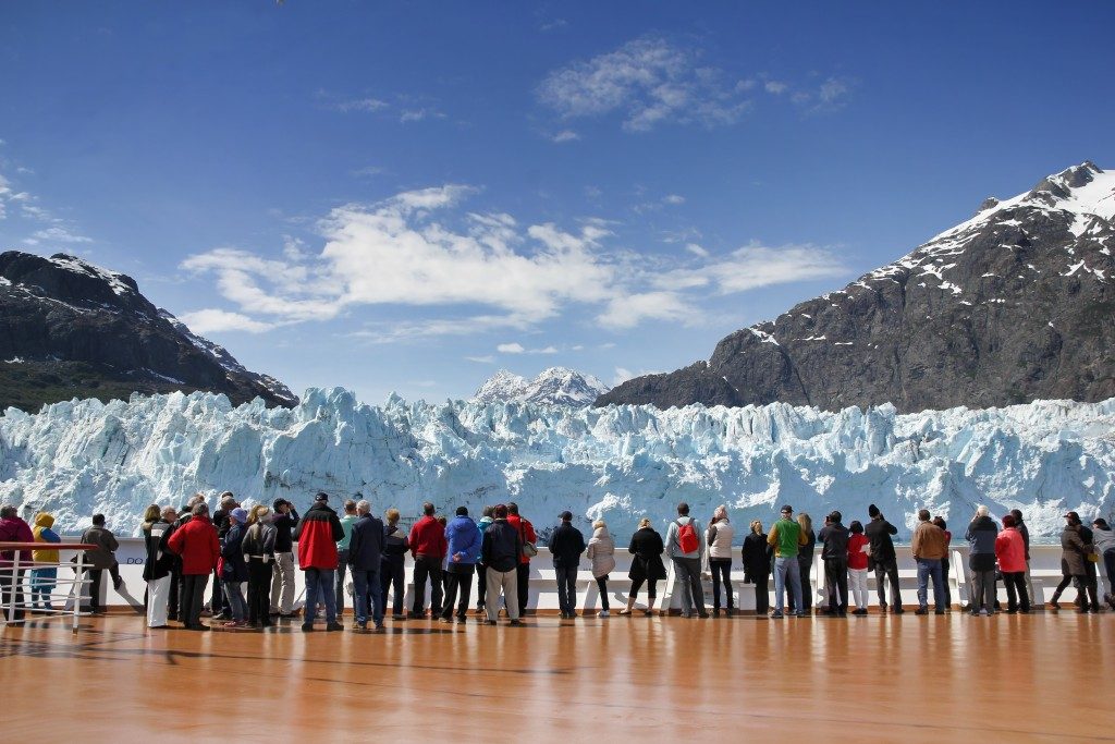 passengers watching Margerie Glacier, Alaska, USA