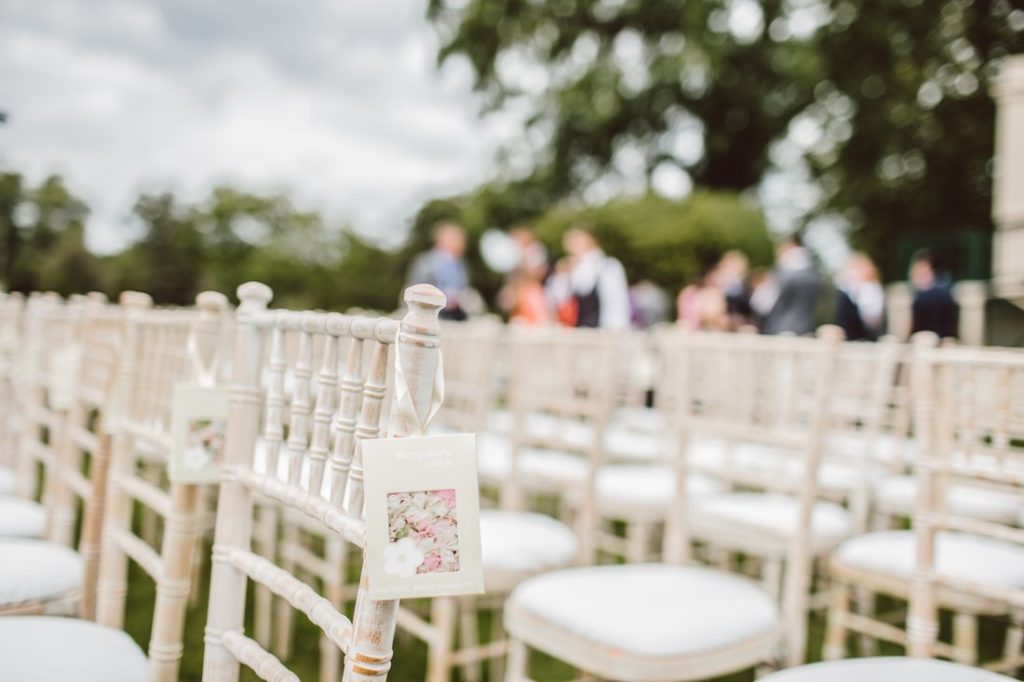 white chairs for wedding