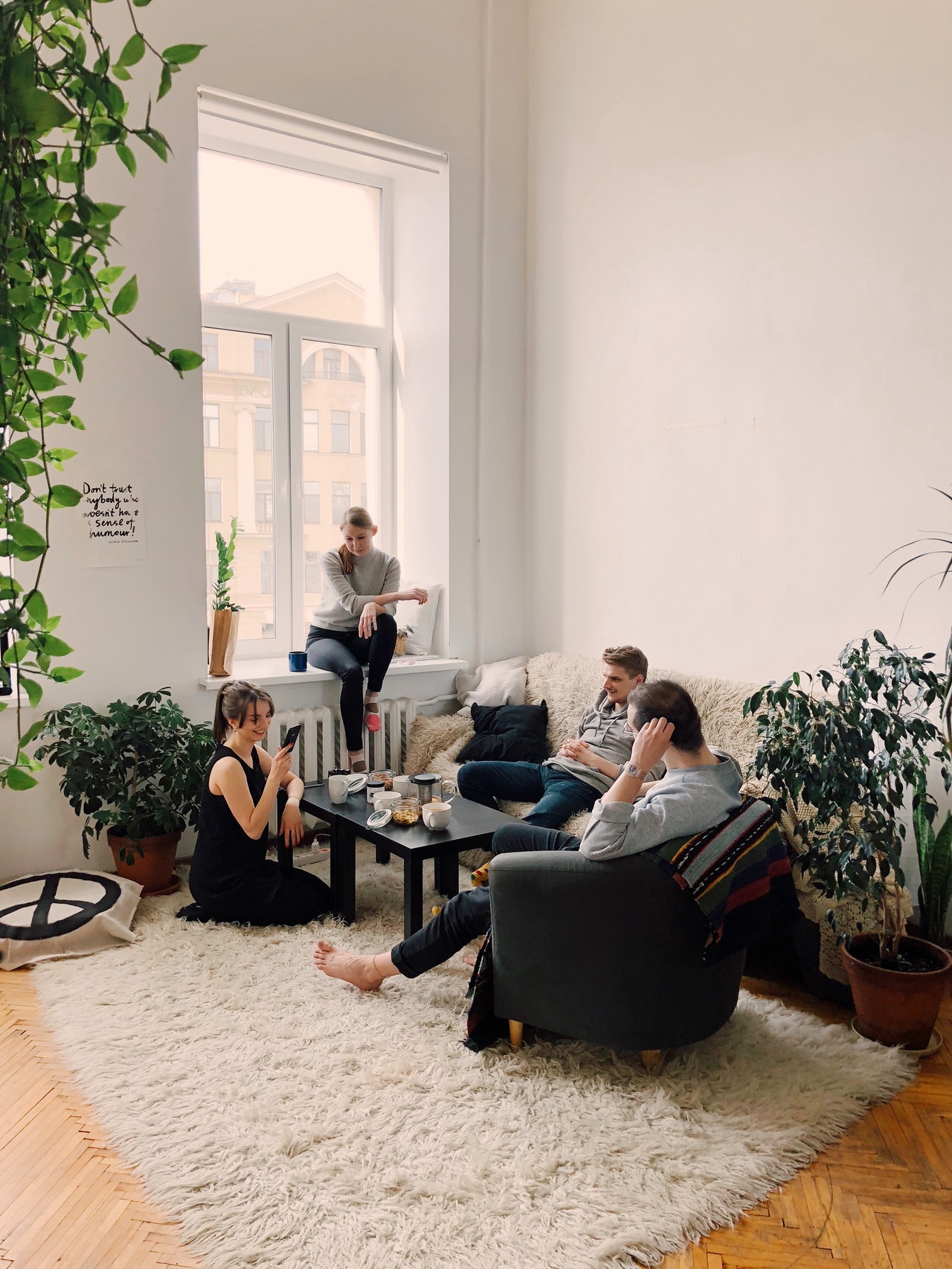 group of people in the living room