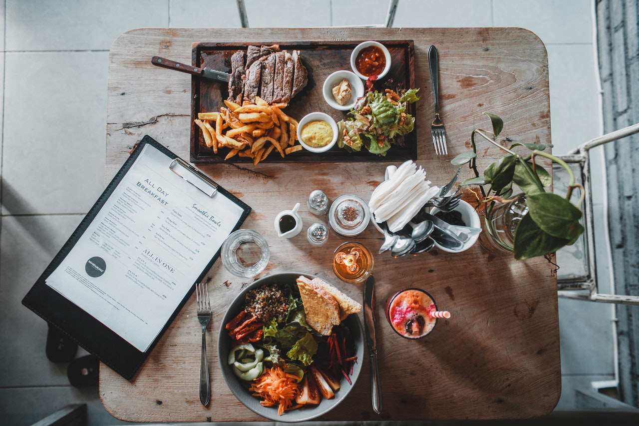 food on a table