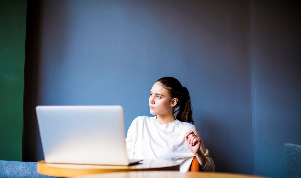 woman working from home