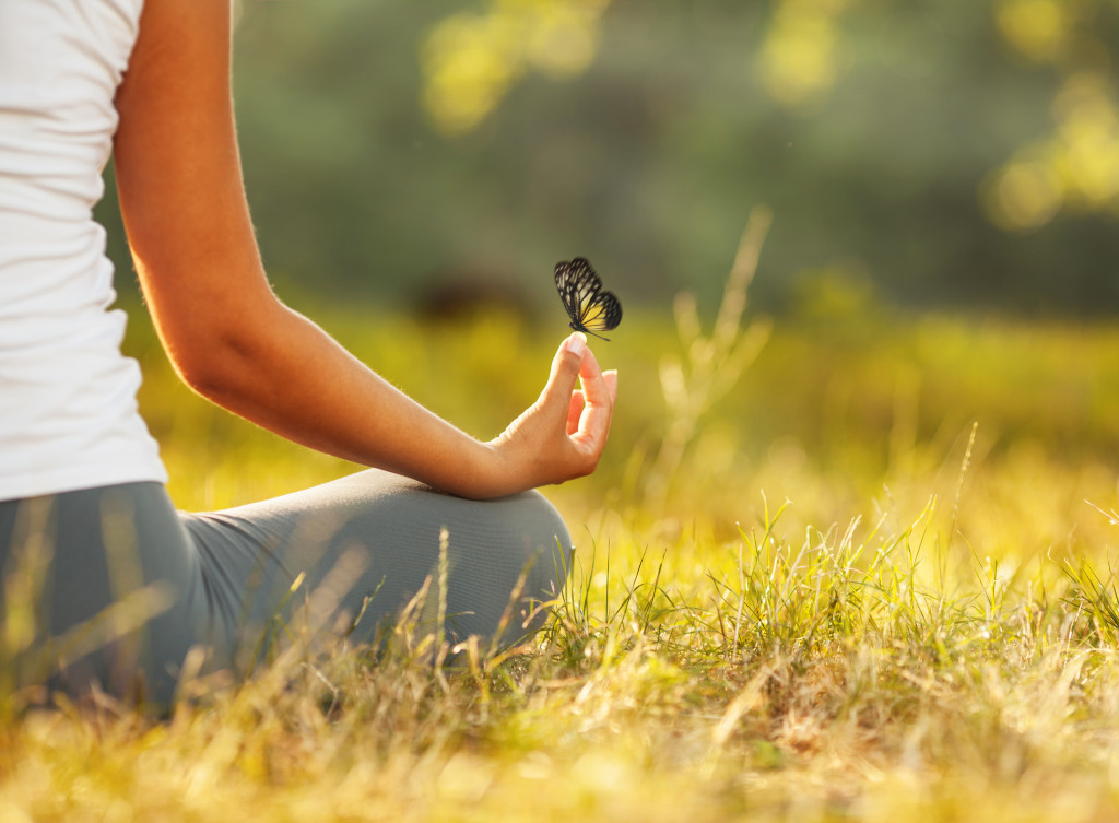 person doing yoga