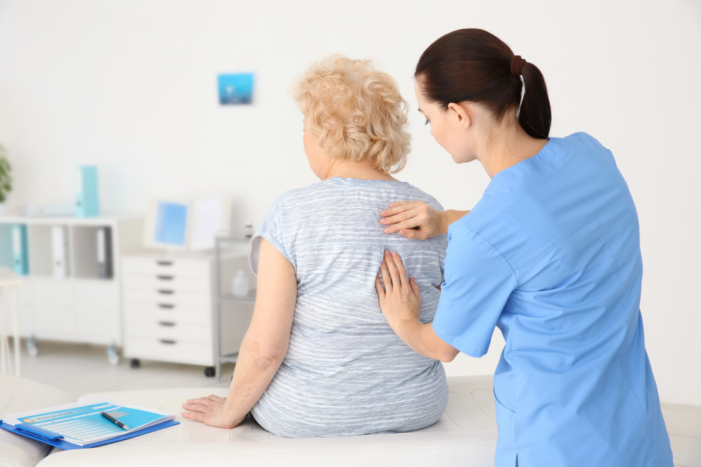 elderly in check up for osteoporosis