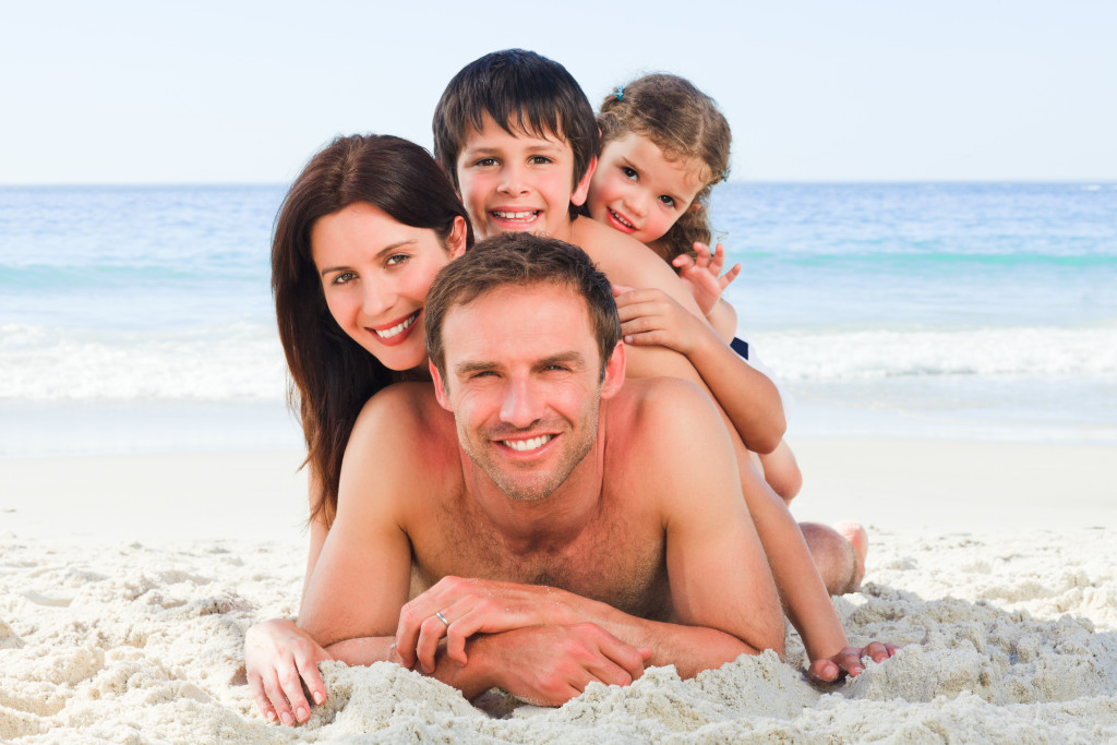 Family on the beach